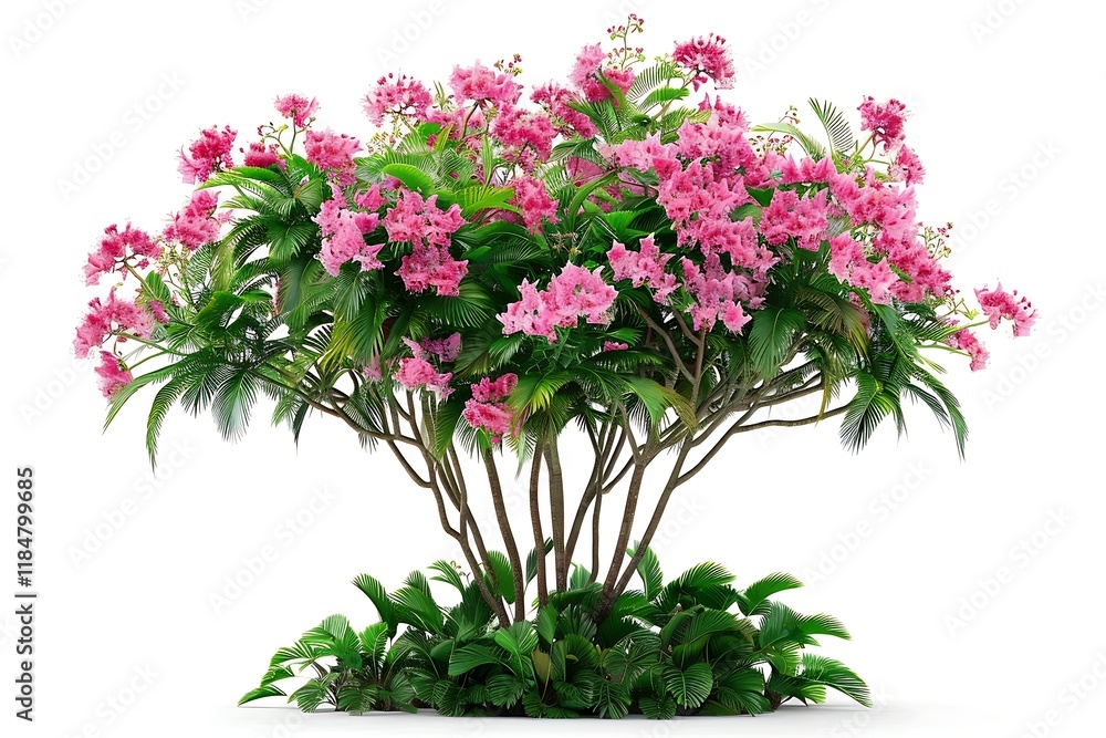 Fototapeta premium Rhododendron tree isolated on white background
