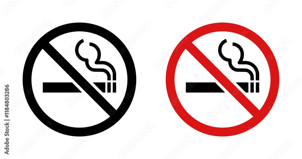 No smoking sign set