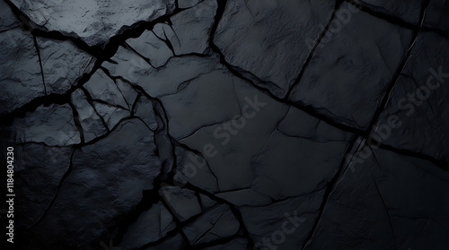 Dark cracked slate texture with a moody and natural stone background photo