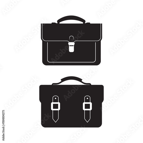 vector of black silhouette of laptop bag