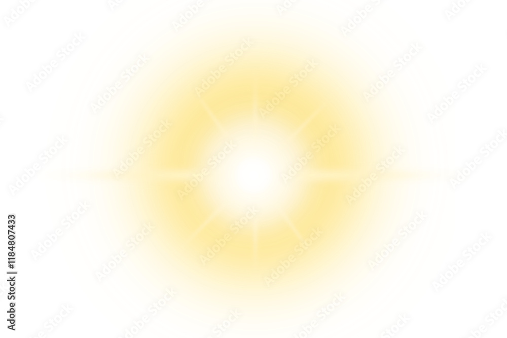 © HDESINER - Starlight shimmering softly. Radiant sparks and glowing sparkles on a transparent background, a burst of light with dazzling effects. Sunlit brilliance and vibrant flashes, enhanced by a special lens