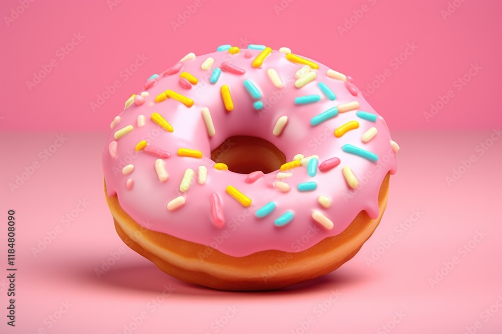 Cute Donut 3D AI Render for Happy Food Concept Cute Donut 3D AI Render for Happy Food Concept