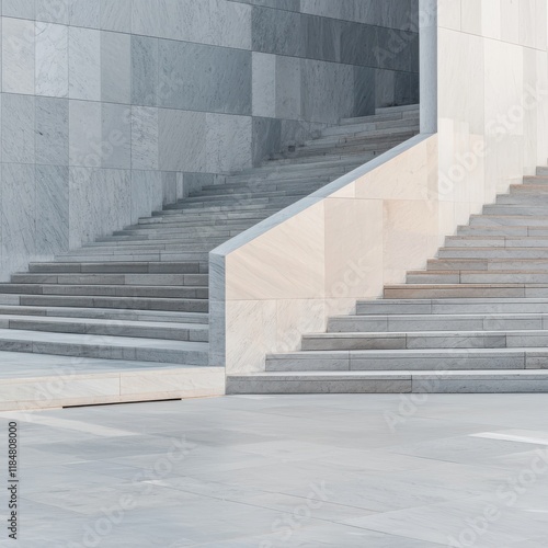 Minimalist architecture steps design urban environment image capture modern aesthetic clean lines
