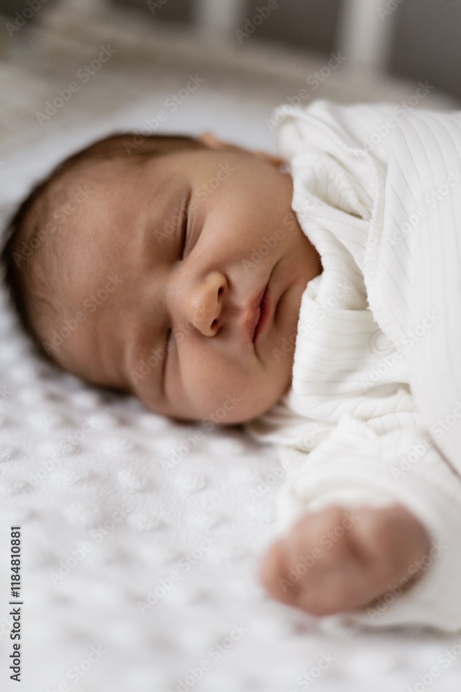 portrait of a cute newborn baby who just woke up, bubbling and stretching. portrait of a cute newborn baby who just woke up, bubbling and stretching.