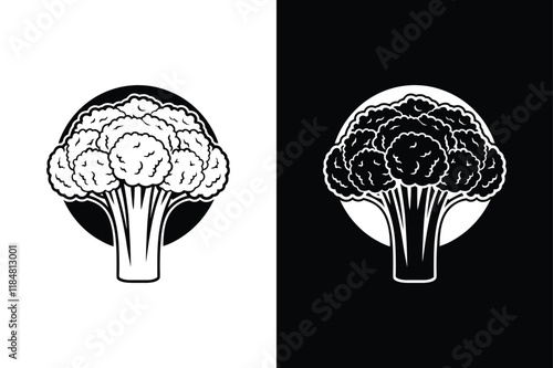 Broccoli icon vector on White Background ,Vector Art Illustration on white background.