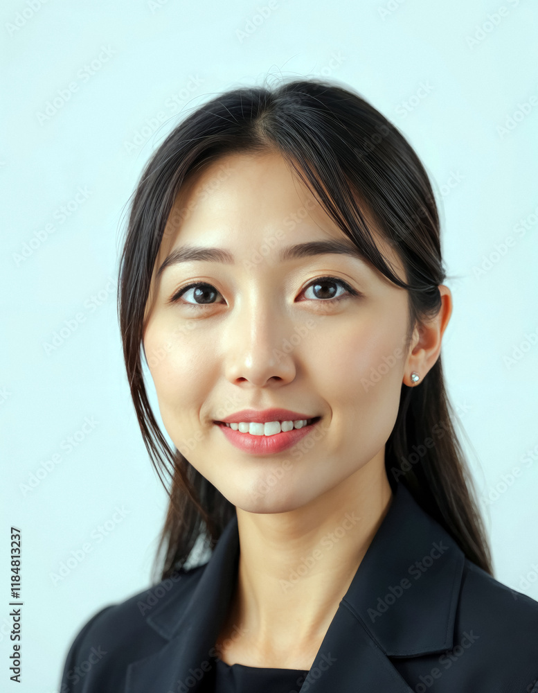 Portrait of smiling young Asian businesswoman in professional setting Portrait of smiling young Asian businesswoman in professional setting