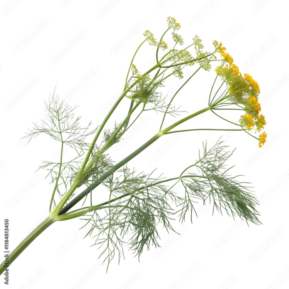 Fototapeta premium fennel branch on transparent background