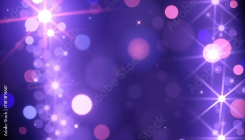 Abstract purple and pink bokeh lights celebratory backgrounds design elements photo