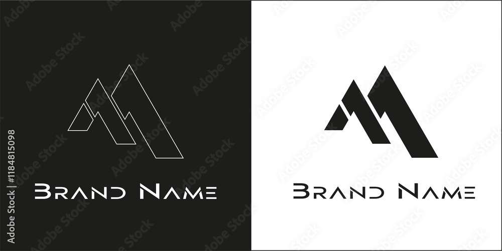 The logo shows three stylized mountain peaks using geomatric shapes. It's a simple, black and white design looks modern, logo modern, logo for sport,logo fashion The logo shows three stylized mountain peaks using geomatric shapes. It's a simple, black and white design looks modern, logo modern, logo for sport,logo fashion