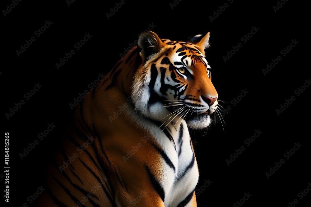 Fototapeta premium Soft Dreamy Atmosphere of a Striking Tiger Profile