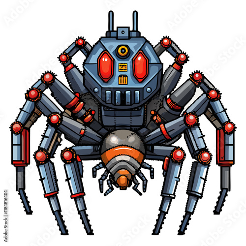 Futuristic Robotic Spider with Mechanical Legs and Advanced Technology Design