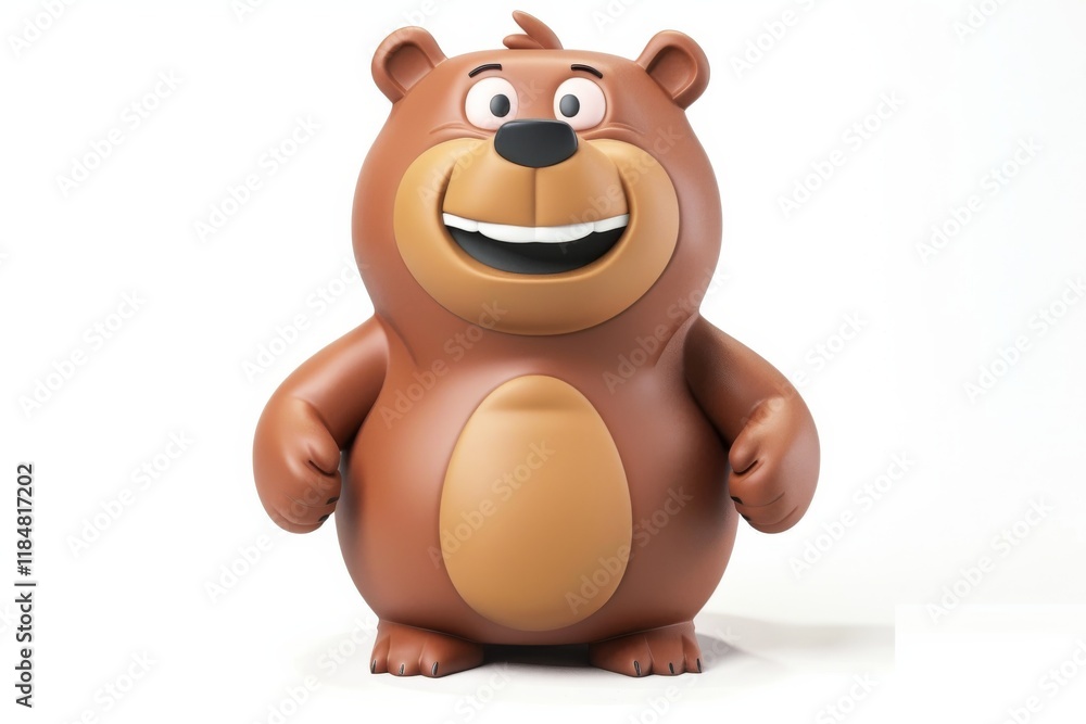 Smiling cartoon bear standing cheerfully Smiling cartoon bear standing cheerfully