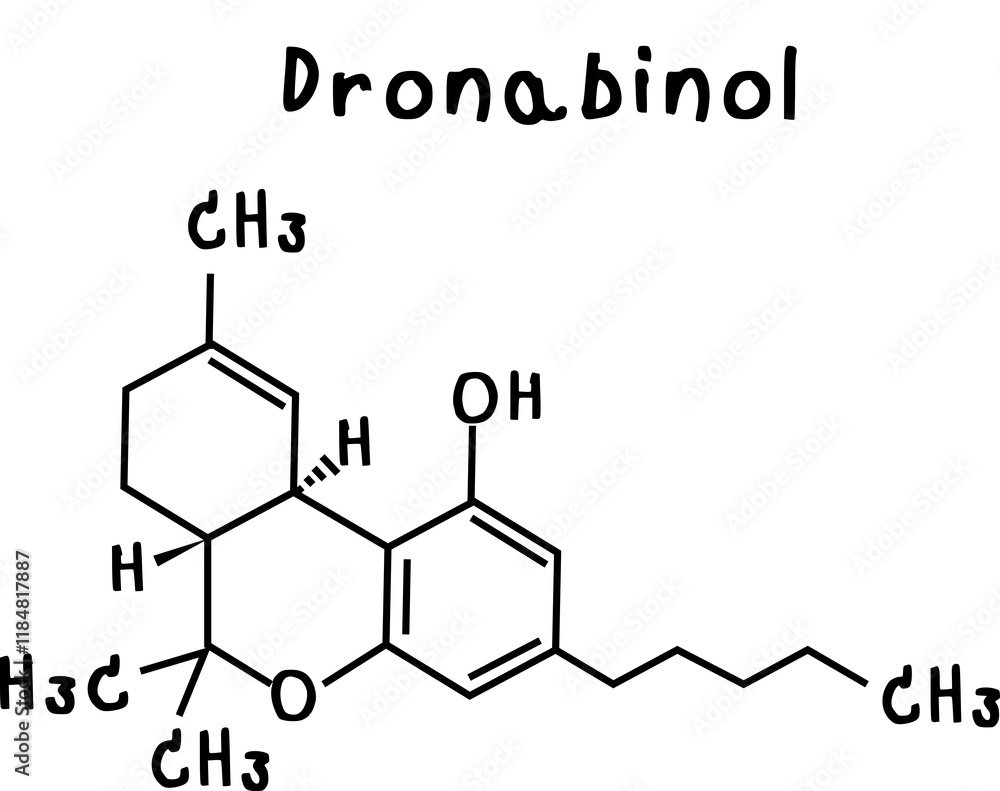 dronabinol or chemical structure of dronabinol isolate vector on transparency background dronabinol or chemical structure of dronabinol isolate vector on transparency background