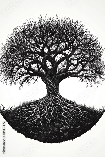 Wallpaper Mural Tree of Life Various Religions black and white illustration Torontodigital.ca
