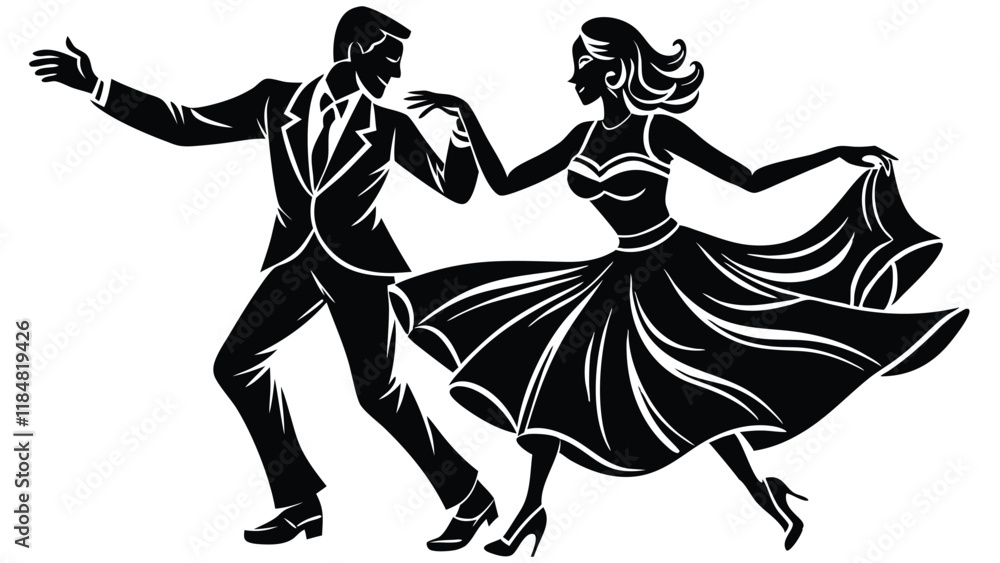 Fototapeta premium Flat design dancer silhouette