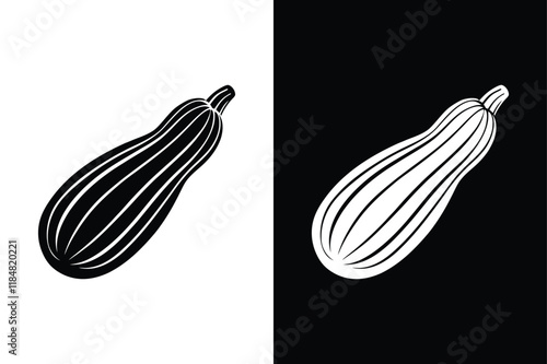 Zucchini icon vector on White Background ,Vector Art Illustration on white background.