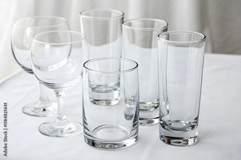 Group of elegant glass isolated on a white background Group of elegant glass isolated on a white background