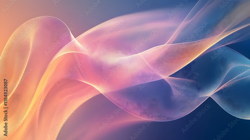 Fototapeta premium Abstract Flowing Pastel Waves Design