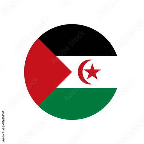 Flag of Western Sahara or SADR. Flag of Sahrawi Arab Democratic Republic