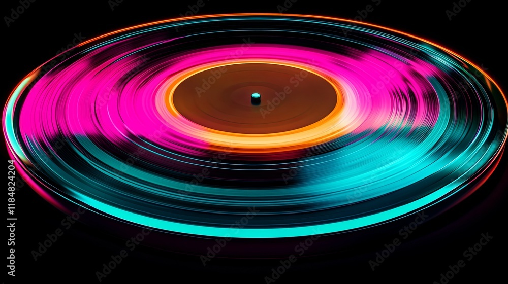Abstract digital illustration of colorful vinyl discs Abstract digital illustration of colorful vinyl discs