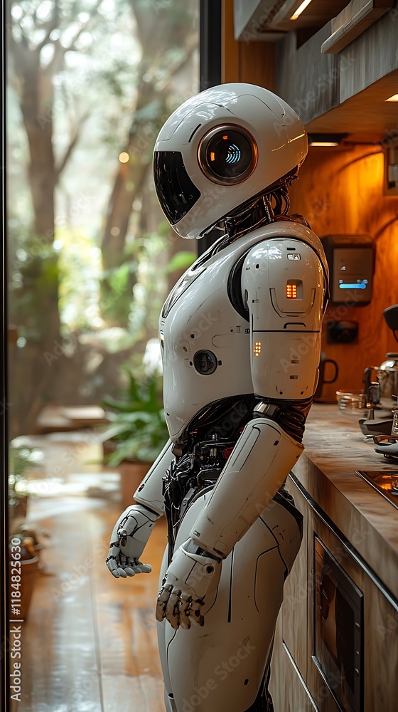 Advanced robot state-of-the-art futuristic environment picture Advanced robot state-of-the-art futuristic environment picture