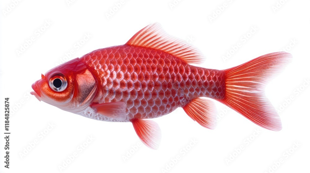 Fototapeta premium Dynamic goldfish swimming in clear water aquatic environment close-up photography vibrant colors