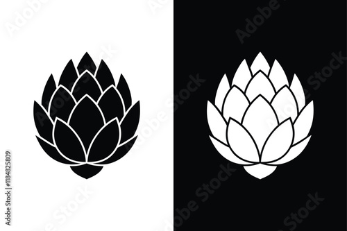 Artichoke icon vector on White Background ,Vector Art Illustration on white background.