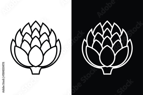 Artichoke icon vector on White Background ,Vector Art Illustration on white background.