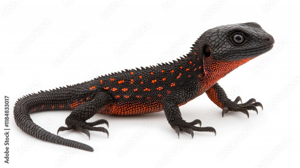 Obraz premium Captivating lizard displaying vibrant colors creative studio wildlife photography controlled environment close-up nature