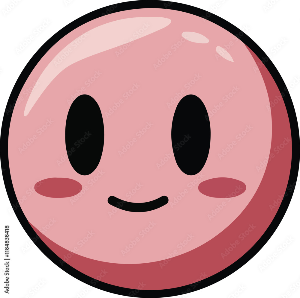 Obraz premium Cute Pink Emoji Sticker Designs Stylish Vector Emoji Icon Themes