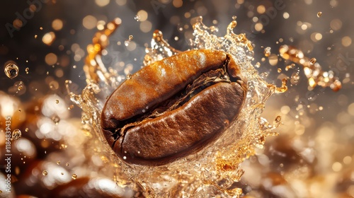 coffee bean with iced americano look juicy yummy with coffee machine