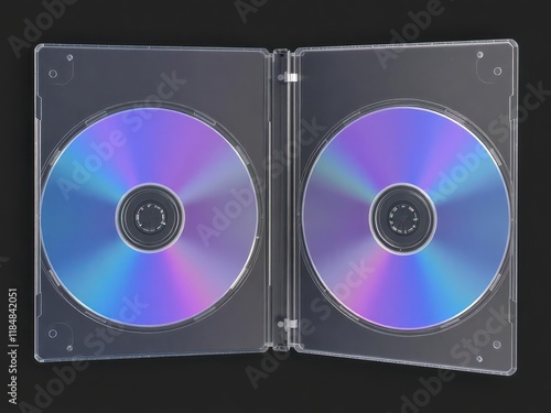 Empty CD case mockup, ready for design showcasing ROM data, software, template, compact disc