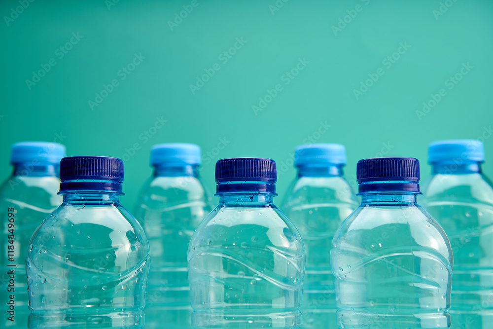 Plastic bottles arranged for recycling Plastic bottles arranged for recycling
