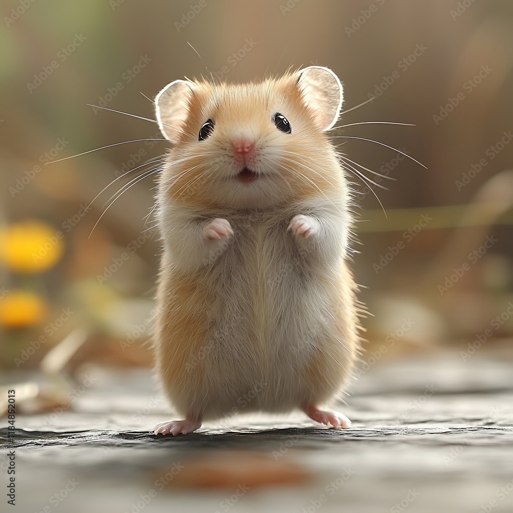Nature wildlife closeup of hamster in autumn leaves high resolution hd picture Nature wildlife closeup of hamster in autumn leaves high resolution hd picture