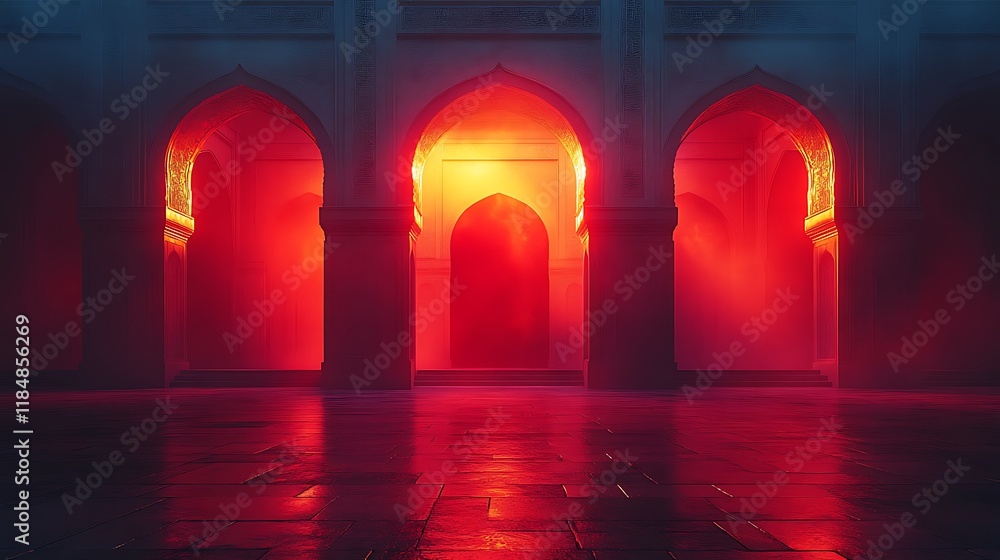 Illuminated Archway Interior of an Ancient Building Illuminated Archway Interior of an Ancient Building