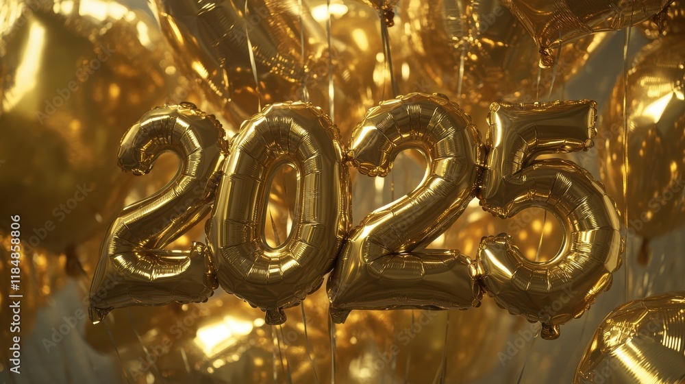 Golden Balloons for New Year Celebration Golden Balloons for New Year Celebration