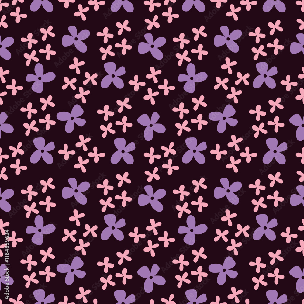 Cute hand drawn floral seamless pattern background Cute hand drawn floral seamless pattern background