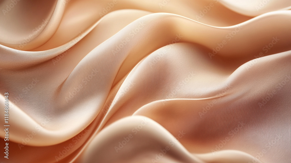 Fototapeta premium Soft silk fabric draping gracefully with rich texture and warm tones