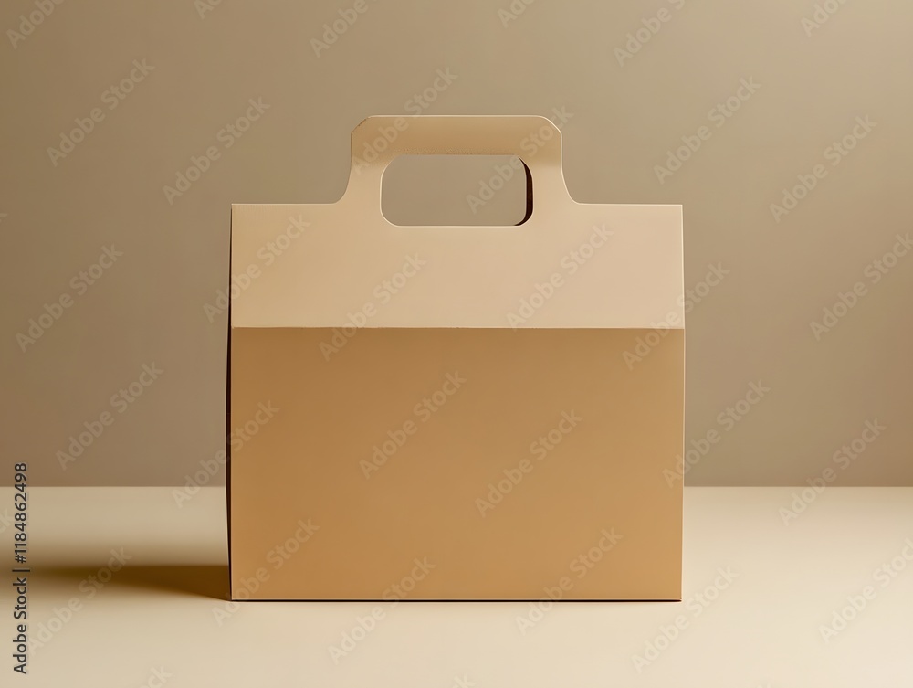 Foldable Recycled Paper Carton with Die-Cut Handles in Minimalist Setting Foldable Recycled Paper Carton with Die-Cut Handles in Minimalist Setting