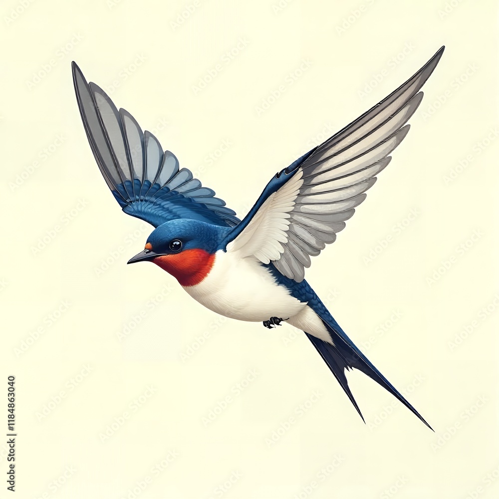 Obraz premium Stunning Cliff Swallow in Flight Wildlife Bird Nature Image