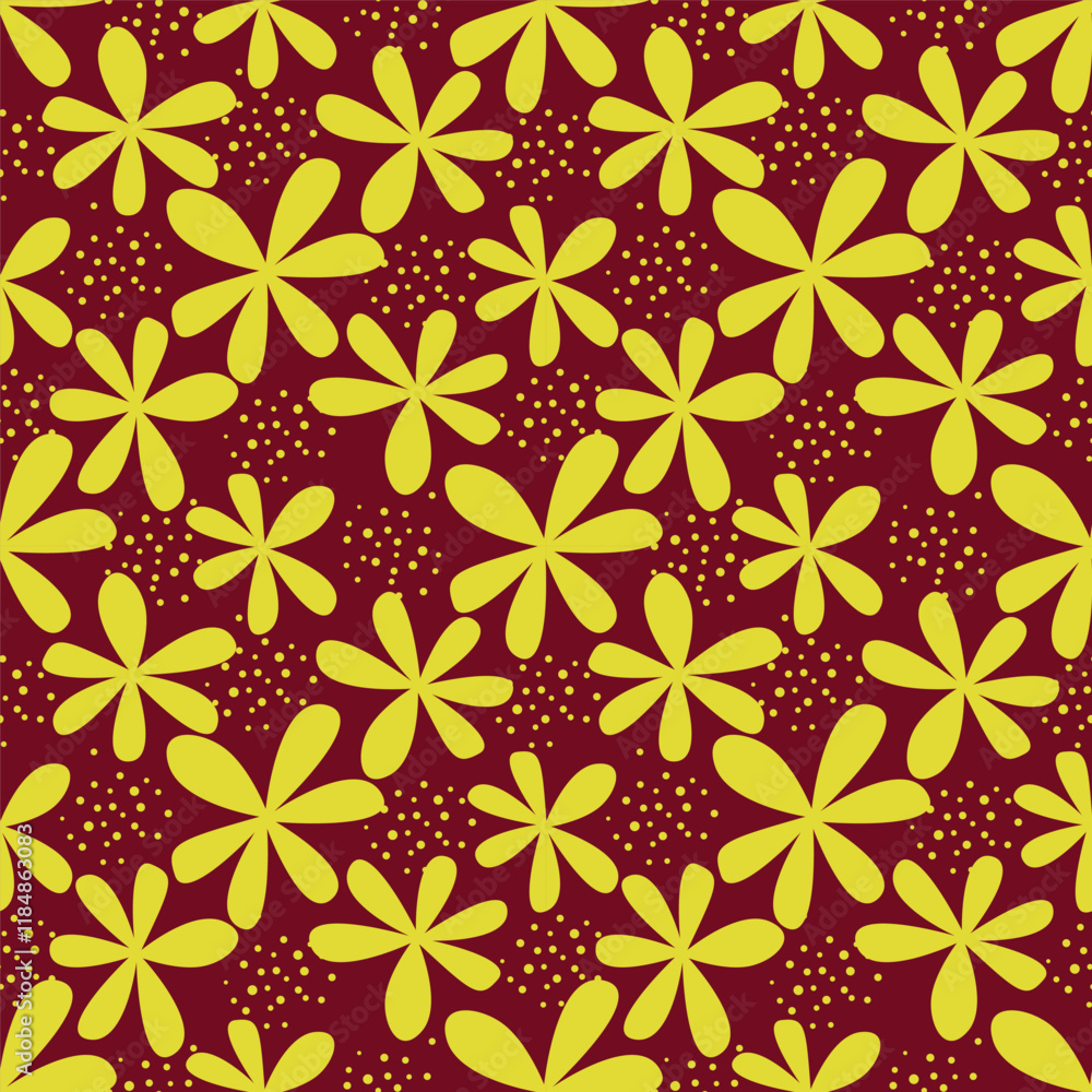 Cute hand drawn floral seamless pattern background Cute hand drawn floral seamless pattern background