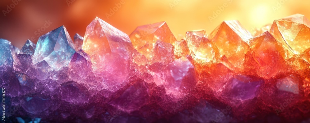 Vibrant multicolored crystals cluster. Vibrant multicolored crystals cluster.