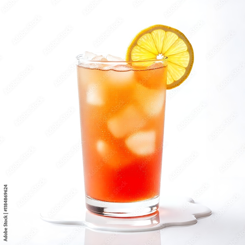 Iced Tea Drink Lemon Slice Refreshing Summer Beverage Cold Glass Iced Tea Drink Lemon Slice Refreshing Summer Beverage Cold Glass