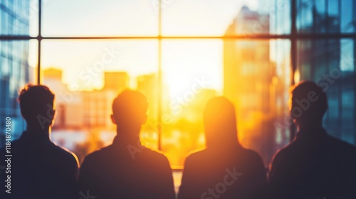 Team Focused on Presentation in Bright Boardroom