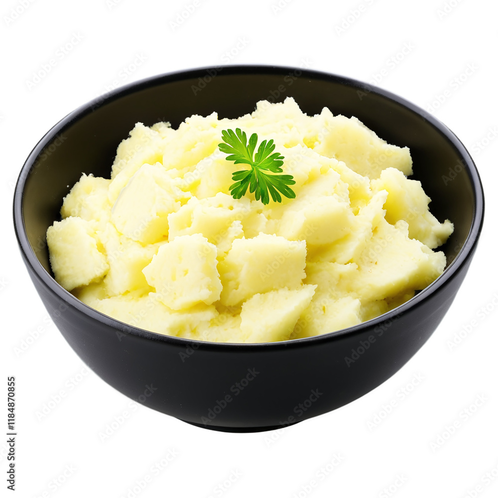 Mashed potatoes in a bowl isolated on transparent background Mashed potatoes in a bowl isolated on transparent background