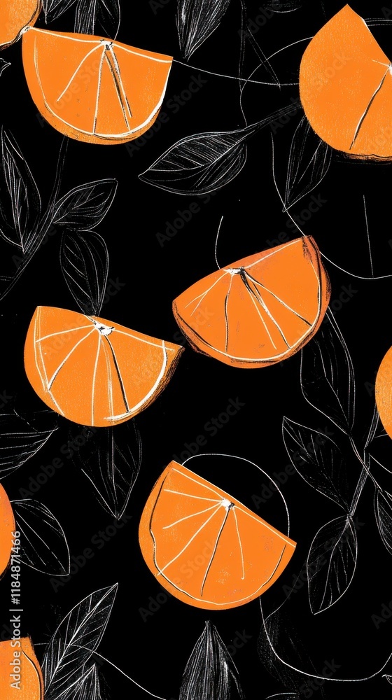Fototapeta premium Stunning Orange Slices on a Black Background