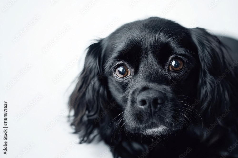 Adorable black dog with soulful eyes Adorable black dog with soulful eyes