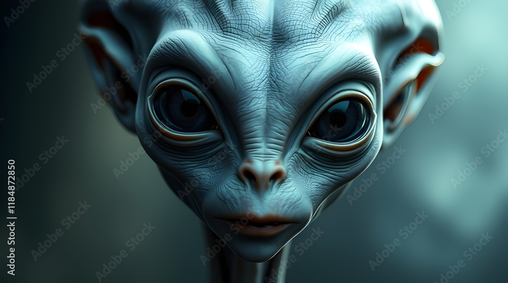 Alien in the Rain: A Surreal Scene Alien in the Rain: A Surreal Scene