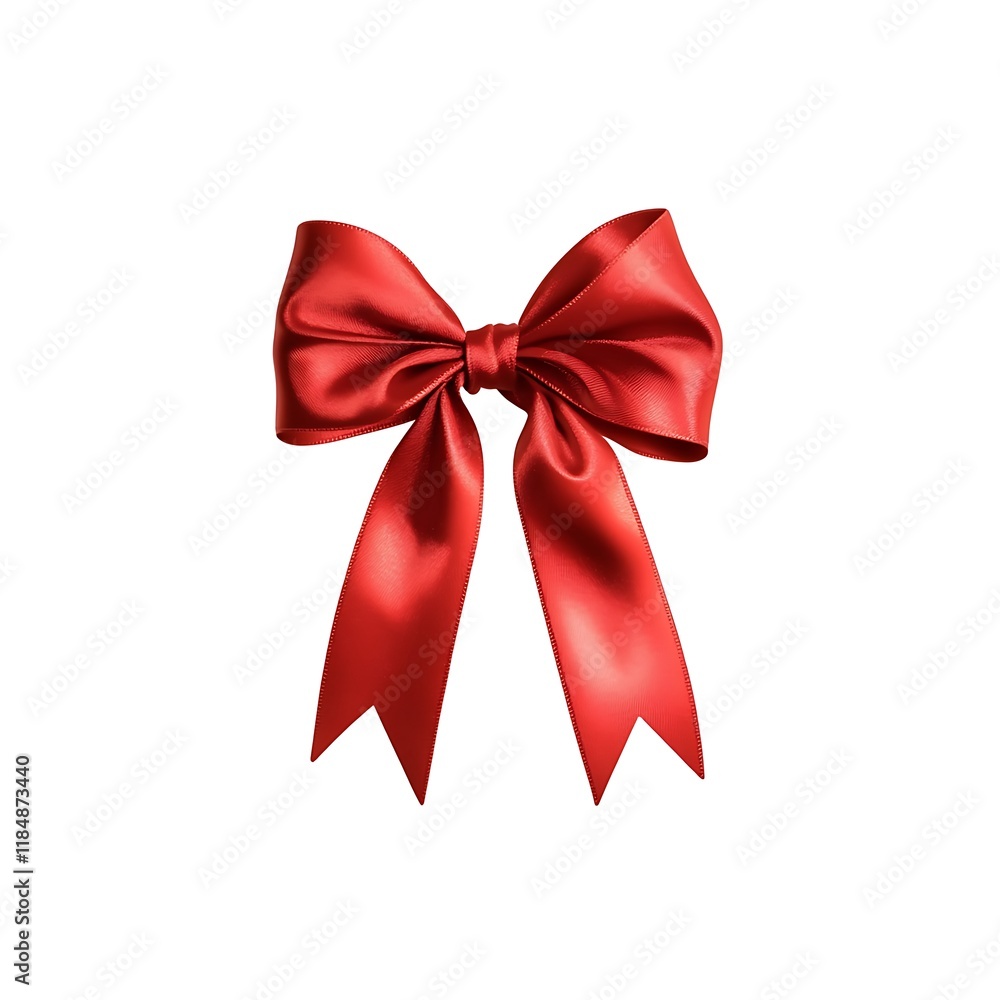 Fototapeta premium red heart, red ribbon, white background