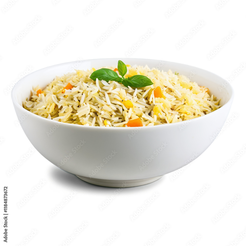 pilav in a bowl isolated on transparent background pilav in a bowl isolated on transparent background